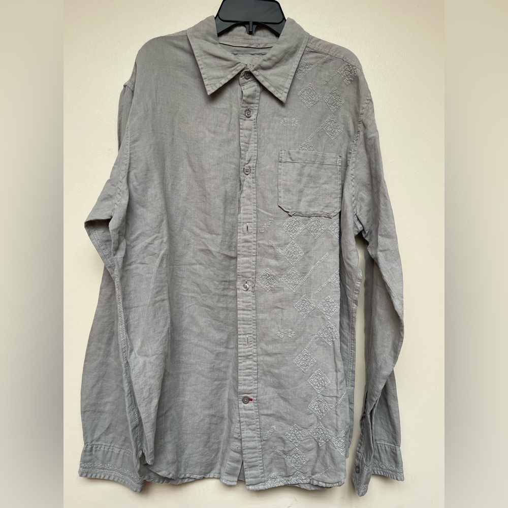 NWOT Linen blend Guess long sleeve button down shirt | Size L